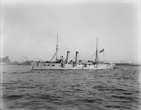 A cruiser, U.S. Navy, between 1890 and 1901. Creator: William H. Jackson.