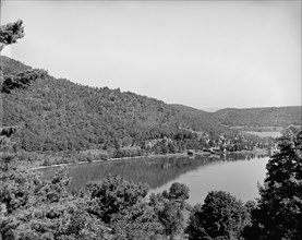 Hearts Bay from upper cottage, Rogers' Rock, Lake George, N.Y., between 1900 and 1910. Creator: William H. Jackson.