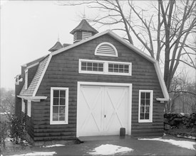 Carriage house at club, end view, New York City, between 1900 and 1910. Creator: William H. Jackson.