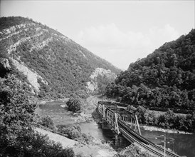 James River Water Gap, Chesapeake & Ohio Railway, Clifton Forge, Va., between 1900 and 1915. Creator: William H. Jackson.