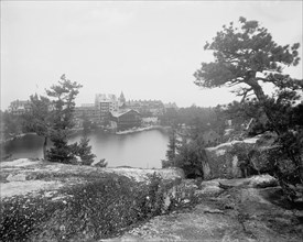 Lake Mohonk Mountain House, N.Y., from near trail to Sky Top, between 1895 and 1910. Creator: Unknown.