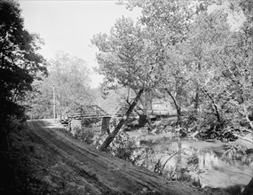 Waterworks bridge on the Swannanoa, Asheville, N.C., between 1895 and 1910. Creator: Unknown.