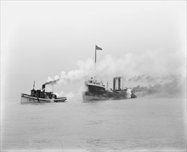 A tow entering St. Clair Ship Canal, between 1900 and 1905. Creator: Unknown.