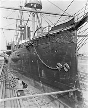 U.S.S. Chicago in dry dock, between 1890 and 1901. Creator: Unknown.