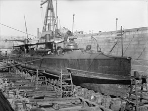 U.S.S. Foote in dry dock, between 1897 and 1901. Creator: Unknown.