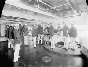 U.S.S. Massachusetts, 6 inch gun and crew, between 1896 and 1901. Creator: Unknown.
