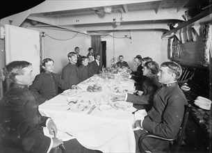 U.S.S. Massachusetts, junior officers' mess, between 1896 and 1901. Creator: Unknown.