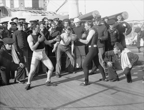 U.S.S. New York, a 10-round bout, anniversary of Santiago, 1899 July 3. Creator: Unknown.
