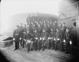 U.S.S. Oregon, Capt. Barker and officers, between 1896 and 1901. Creator: Unknown.