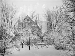 Church near Grand River Avenue in snow, Detroit, Mich., between 1900 and 1905. Creator: Unknown.