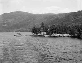 Pearl Point landing on Lake George, c.between 1910 and 1920. Creator: Unknown.
