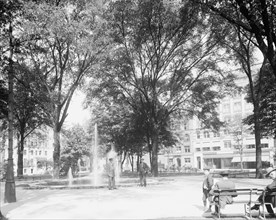 Grand Circus Park, showing Tuller Hotel and Fine Arts bldg, Detroit, Mich., c1910-1920. Creator: Unknown.