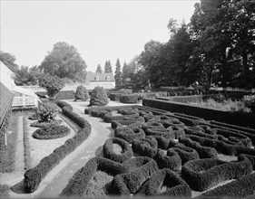 Flower gardens at Mt. Vernon, c.between 1910 and 1920. Creator: Unknown.