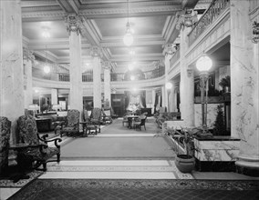 Hotel Utica, reception lobby, Utica, N.Y., between 1905 and 1915. Creator: Unknown.