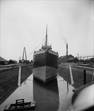 Str. John Craig in dry dock, Detroit, between 1900 and 1905. Creator: Unknown.