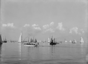 Fleet of N.Y.Y.C. [New York Yacht Club], Glencove [sic], 1897 Aug 2. Creator: John S Johnston.