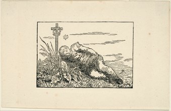 Young Man Lying on a Grave, 1803-04. Creator: Caspar David Friedrich.