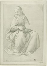 Study for Seated Figure of a Woman (Maiden), n.d. Creator: Ferdinand Piloty.