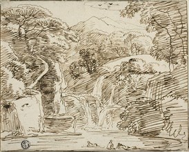 Nymphs Bathing near Waterfalls in Mountain Landscape, n.d. Creator: Franz Kobell.