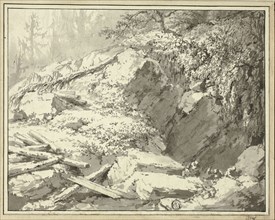 Mountainside with Fallen Tree, n.d. Creator: Friedrich Wilhelm Gmelin.