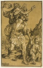 Aeneas Carrying His Father, Anchises, 1643. Creator: Ludolph Busing.