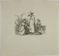 Family with Picnic Baskets, 1820. Creator: Ludwig Ferdinand Schnorr von Carolsfeld.