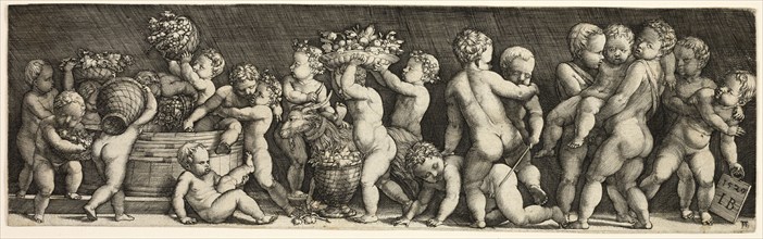 Children Gathering Grapes, 1529. Creator: Master I.B..