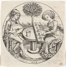 The Music Making Couple, 1470/80. Creator: Monogrammist b. g..