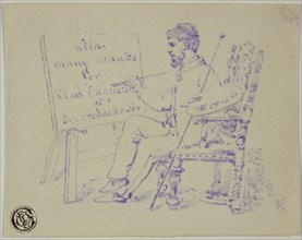 Artist Seated at Easel, n.d. Creator: Nicholas Chevalier.