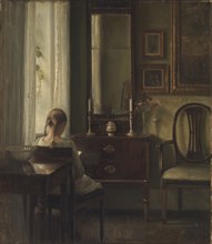 Interior with a Girl Reading, 1903. Creator: Carl Holsoe.