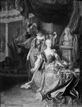 Empress Maria Theresa Garlanded by Wisdom, 1744. Creator: Johann Georg Dathan.