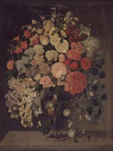 A large vase with flowers, 1821. Creator: Carl Christian Seydewitz.
