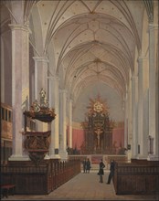 The interior of Trinity Church, 1838. Creator: Christian Olavius Zeuthen.