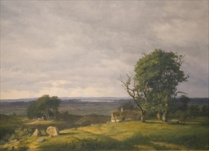 Landscape from Esromegnen, 1840. Creator: Frederik Rohde.