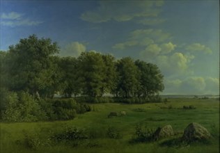 The Island of Brandso with Wedellsborg Forest, Funen, in the Distance, 1843. Creator: Dankvart Dreyer.