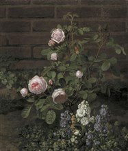 A Moss Rose Tree Sourrounded by Summer Flowers, 1864. Creator: Otto Didrik Ottesen.