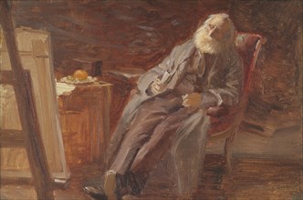 The Painter Vilhelm Kyhn Smoking his Pipe, 1903. Creator: Anna Kirstine Ancher.