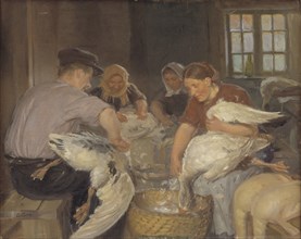 Plucking the Geese, 1904. Creator: Anna Kirstine Ancher.