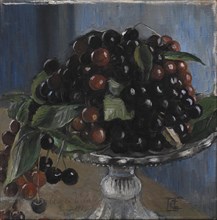 Cherries in a fruit bowl; Ciliegie in una fruttiera, Cività d'Antino, 1905. Creator: Poul S. Christiansen.