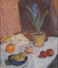 Composition with Hyacinth, Fruits and Blue Bowl, 1911. Creator: Karl Isakson.