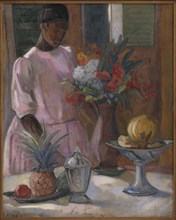Rose Laying the Table, 1914. Creator: Astrid Holm.