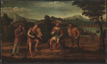 The Judgement of Midas. The Musical Contest between Apollo and Marsyas, 1507-1509. Creator: Giovanni Battista Cima da Conegliano.