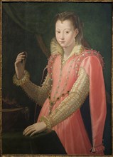 Portrait of a Young Woman as Portia Catonis, 1551-1603. Creators: Santi di Tito, Agnolo Bronzino.