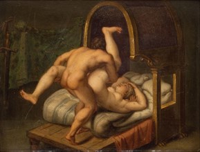 Nudity with man and woman; Intercourse scene, 1572-1602. Creator: Agostino Carracci.