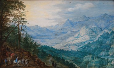Rocky Landscape;Mountain Landscape with Travellers, 1613-1616. Creators: Joos de Momper, the younger, Jan Brueghel the Elder.