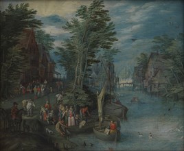 Village at a River, 1636-1691. Creator: Peeter Gysels.