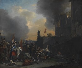 Soldiers Looting and Burning a Convent, 1642-1678. Creator: Willem Schellinks.