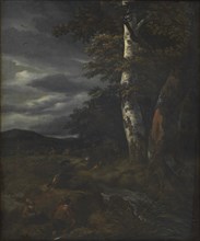 Landscape with a Hunting Scene, 1643-1682. Creators: Jacob van Ruisdael, Johannes Lingelbach.