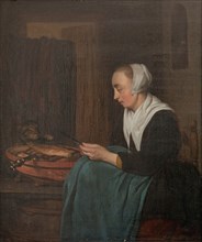 A Sleeping Saleswoman, 1644-1667. Creator: Gabriel Metsu.