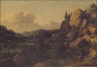 Mountain Landscape with a Couple of Horsemen in the Foreground, 1647-1648. Creator: Allart van Everdingen.